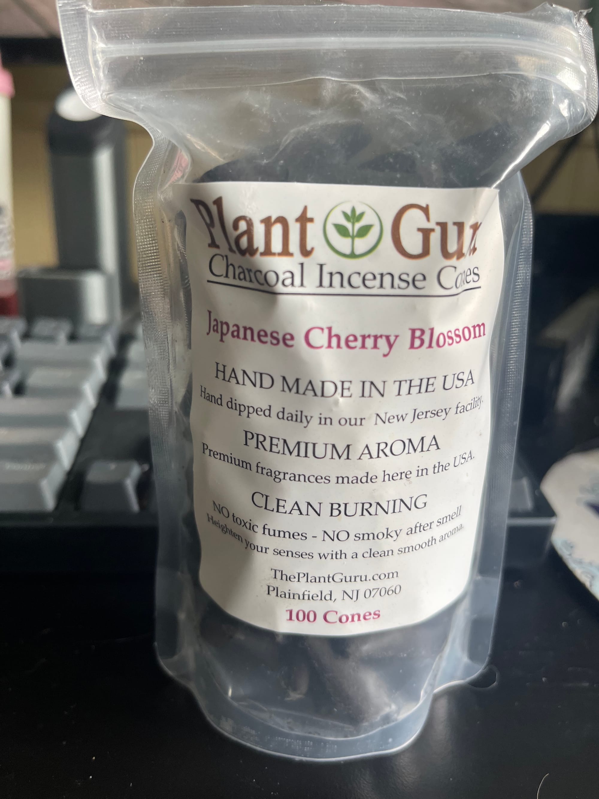 A package of Plant Guru incense cones